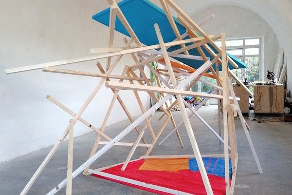 TEMPORARY SCULPTURE / SHELTER/ THE DAY AFTER, 2021, dims. variable