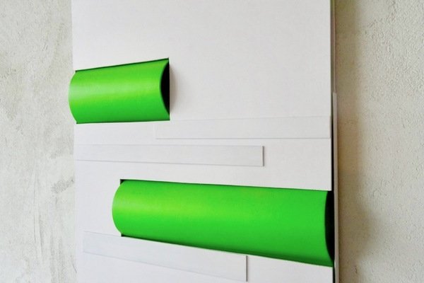 UNTITLED 1-6, 2018, Lacquer/MDF/Roofing Panels, all 70cmx50cm